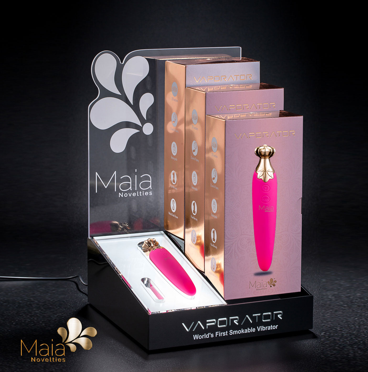 Vaporator Display Stand With 3 Vaporators Plus a Tester MTAC-022