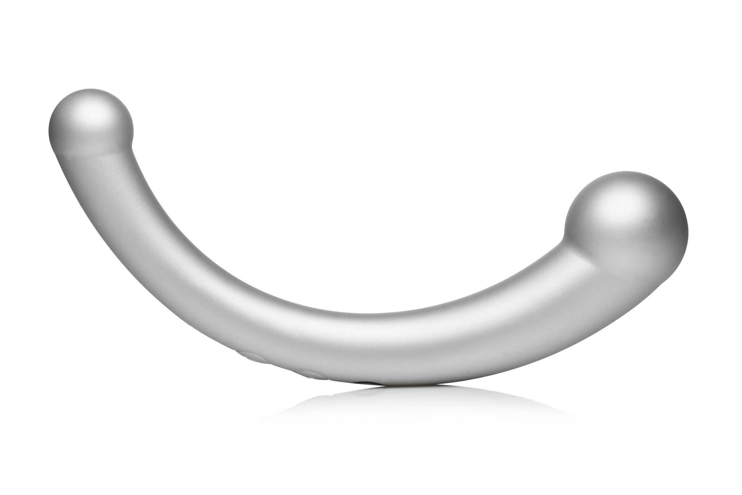 10x Vibra-Crescent Silicone Dual Ended Dildo - Silver MS-AH112-SIL